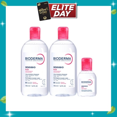 BIODERMA Sensibio H2O Micellar Water 500ml Packset x 2s + Sensibio H2O 100ml image