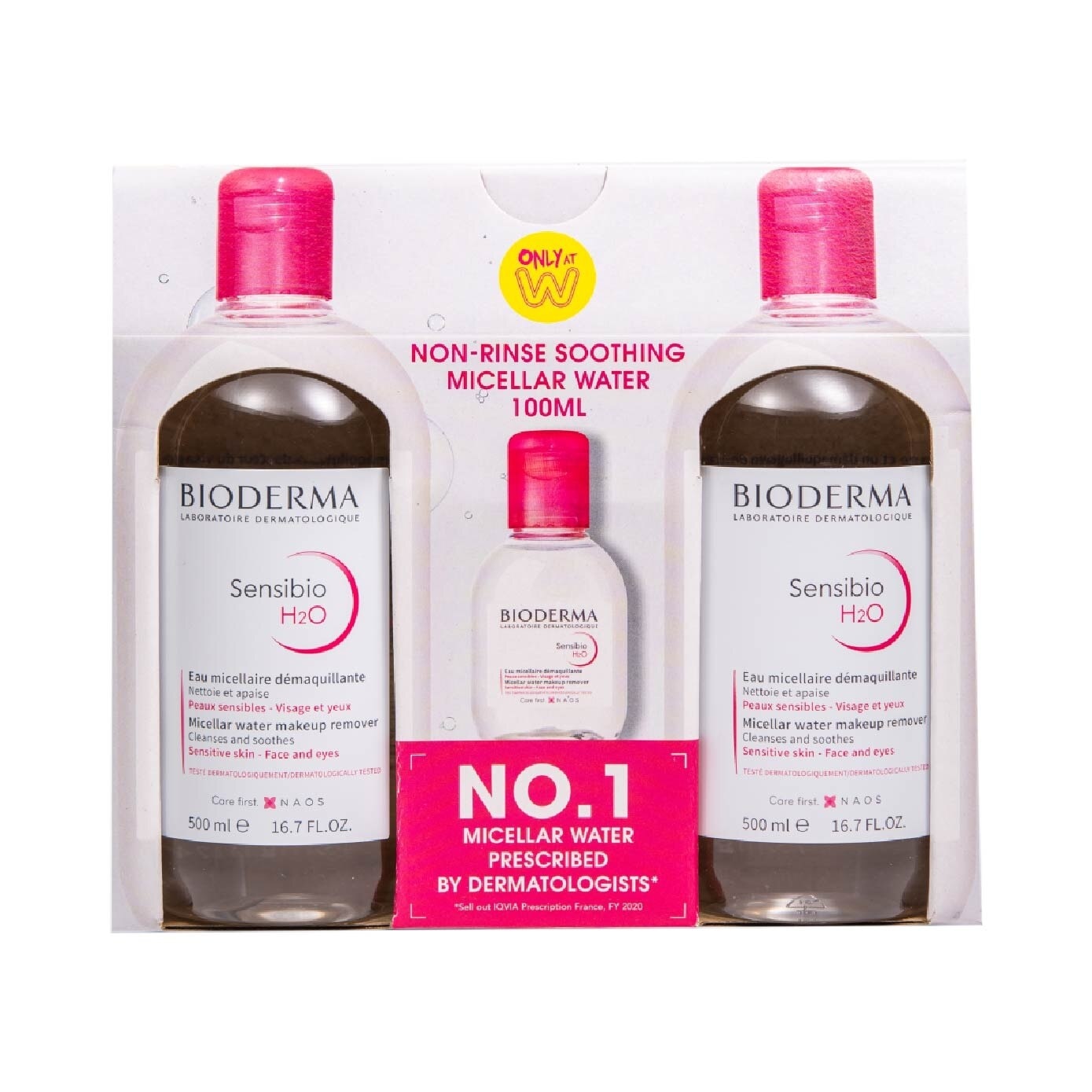 Sensibio H2O Micellar Water 500ml Packset x 2s + Sensibio H2O 100ml