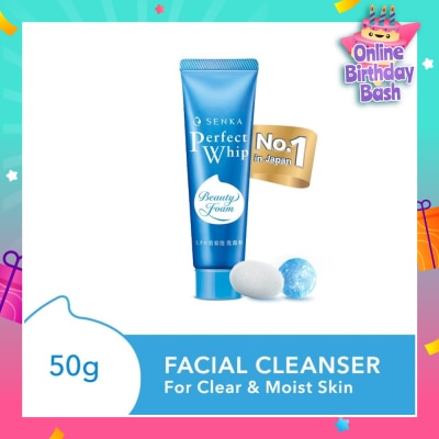 SENKA Perfect Whip Beauty Foam Facial Cleanser (For Clear And Moisturised Bare Skin, For All Skin Type) 50g