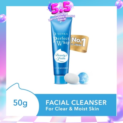 SENKA - Perfect Whip Beauty Foam Facial Cleanser (For Clear And Moisturised Bare Skin, For All Skin Type) 50g