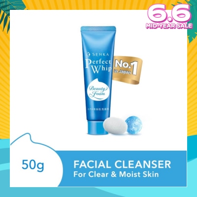 SENKA Perfect Whip Beauty Foam Facial Cleanser (For Clear And Moisturised Bare Skin, For All Skin Type) 50g