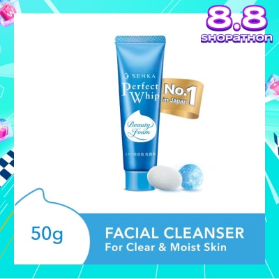 SENKA Perfect Whip Beauty Foam Facial Cleanser (For Clear And Moisturised Bare Skin, For All Skin Type) 50g