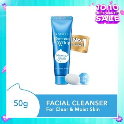 SENKA Perfect Whip Beauty Foam Facial Cleanser (For Clear And Moisturised Bare Skin, For All Skin Type) 50g