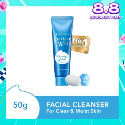 SENKA Perfect Whip Beauty Foam Facial Cleanser (For Clear And Moisturised Bare Skin, For All Skin Type) 50g