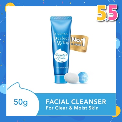 SENKA Perfect Whip Beauty Foam Facial Cleanser (For Clear And Moisturised Bare Skin, For All Skin Type) 50g