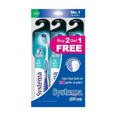SYSTEMA 3D Multi Clean Toothbrush Soft 3s | Oral | Watsons Singapore