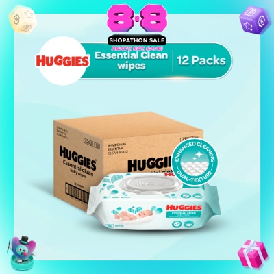 HUGGIES - Essential Clean Baby Wipes 80s x 12 (per carton)