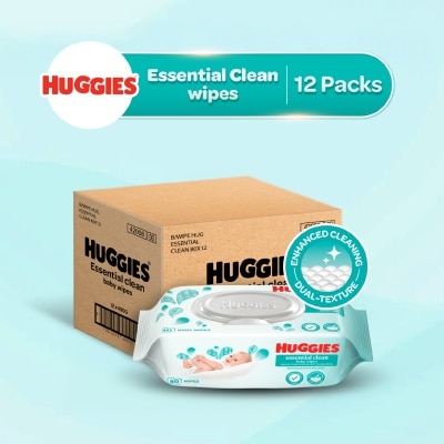 HUGGIES - Essential Clean Baby Wipes 80s x 12 (per carton)