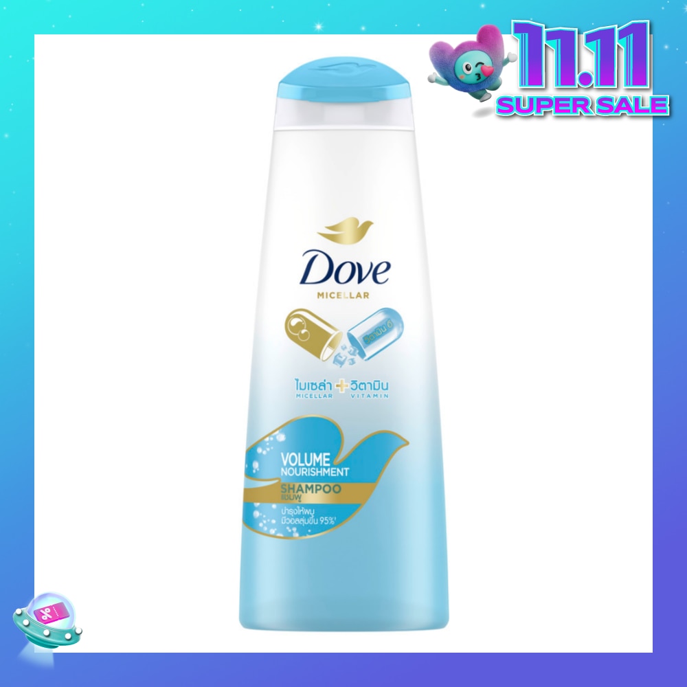 Dove Volume Nourishment Shampoo 340ml (Formulated with Micellar Oxygen)