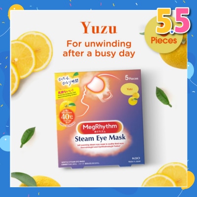 MEGRHYTHM Self Warming Steam Eye Mask Yuzu (Relieve Eye Fatigue) 5s