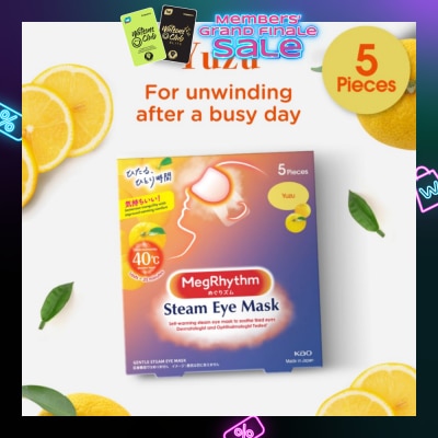 MEGRHYTHM Self Warming Steam Eye Mask Yuzu (Relieve Eye Fatigue) 5s