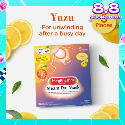 MEGRHYTHM Self Warming Steam Eye Mask Yuzu (Relieve Eye Fatigue) 5s