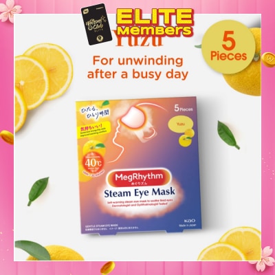 MEGRHYTHM Self Warming Steam Eye Mask Yuzu (Relieve Eye Fatigue) 5s