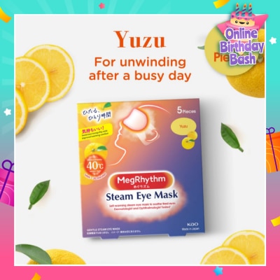 MEGRHYTHM Self Warming Steam Eye Mask Yuzu (Relieve Eye Fatigue) 5s