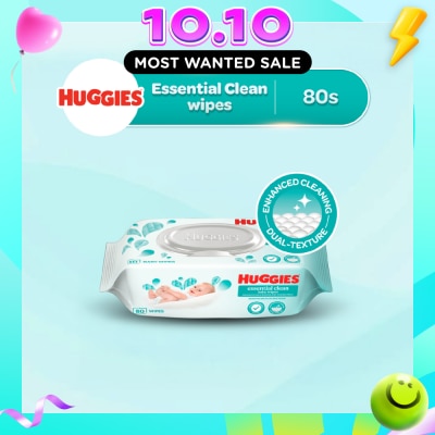 HUGGIES Essential Clean Baby Wipes 80s image