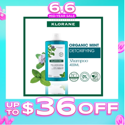 KLORANE - Detox - Normal Hair Organic Mint Shampoo (For All Hair Types & Ultra-Fresh Deep Clean Scalp) 400ml