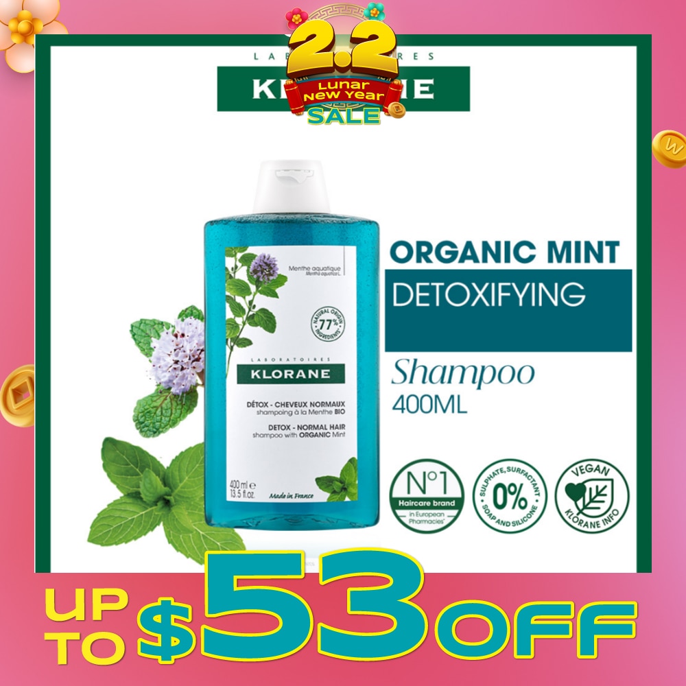 Detox - Normal Hair Organic Mint Shampoo (For All Hair Types & Ultra-Fresh Deep Clean Scalp) 400ml