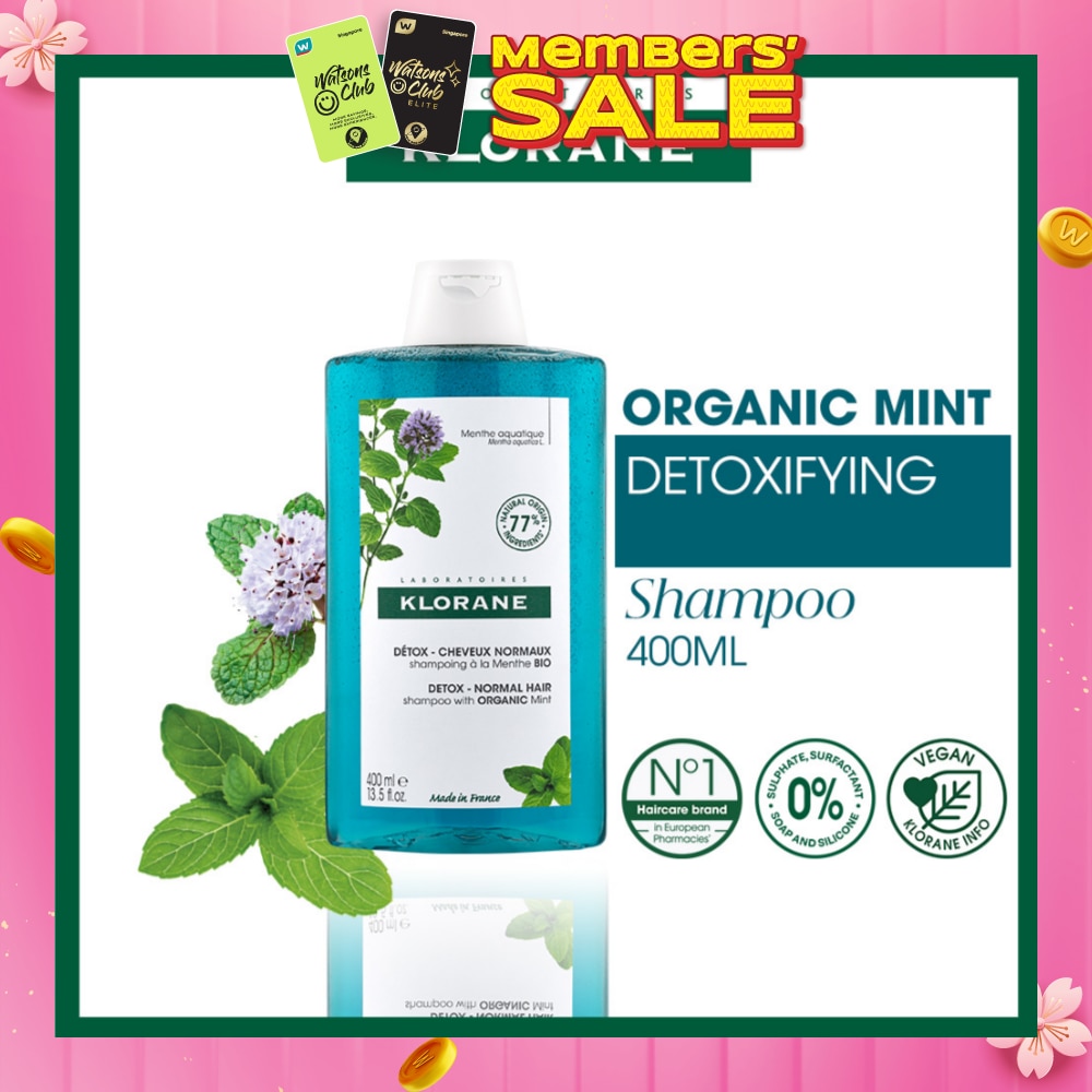 Detox - Normal Hair Organic Mint Shampoo (For All Hair Types & Ultra-Fresh Deep Clean Scalp) 400ml