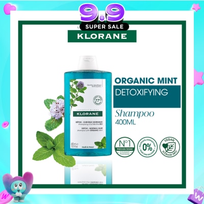 KLORANE - Detox - Normal Hair Organic Mint Shampoo (For All Hair Types & Ultra-Fresh Deep Clean Scalp) 400ml image