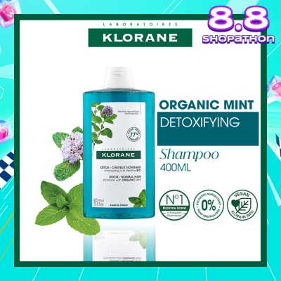 KLORANE Detox - Normal Hair Organic Mint Shampoo (For All Hair Types & Ultra-Fresh Deep Clean Scalp) 400ml