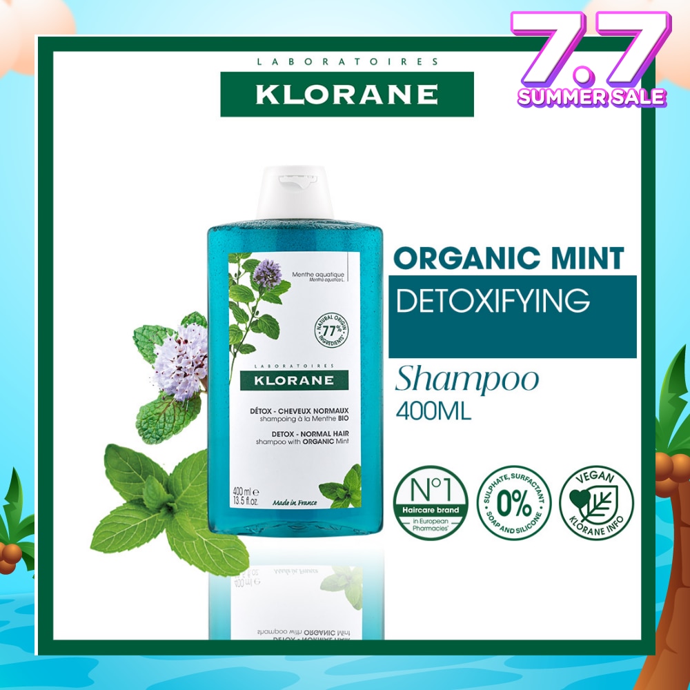 Detox - Normal Hair Organic Mint Shampoo (For All Hair Types & Ultra-Fresh Deep Clean Scalp) 400ml