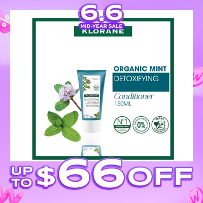 KLORANE - Detox - Normal Hair Organic Mint Conditioner (For All Hair Types & To Detoxifying, Detangling & Protects) 150ml