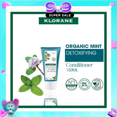 KLORANE - Detox - Normal Hair Organic Mint Conditioner (For All Hair Types & To Detoxifying, Detangling & Protects) 150ml (Expiry: Jul`2027) image