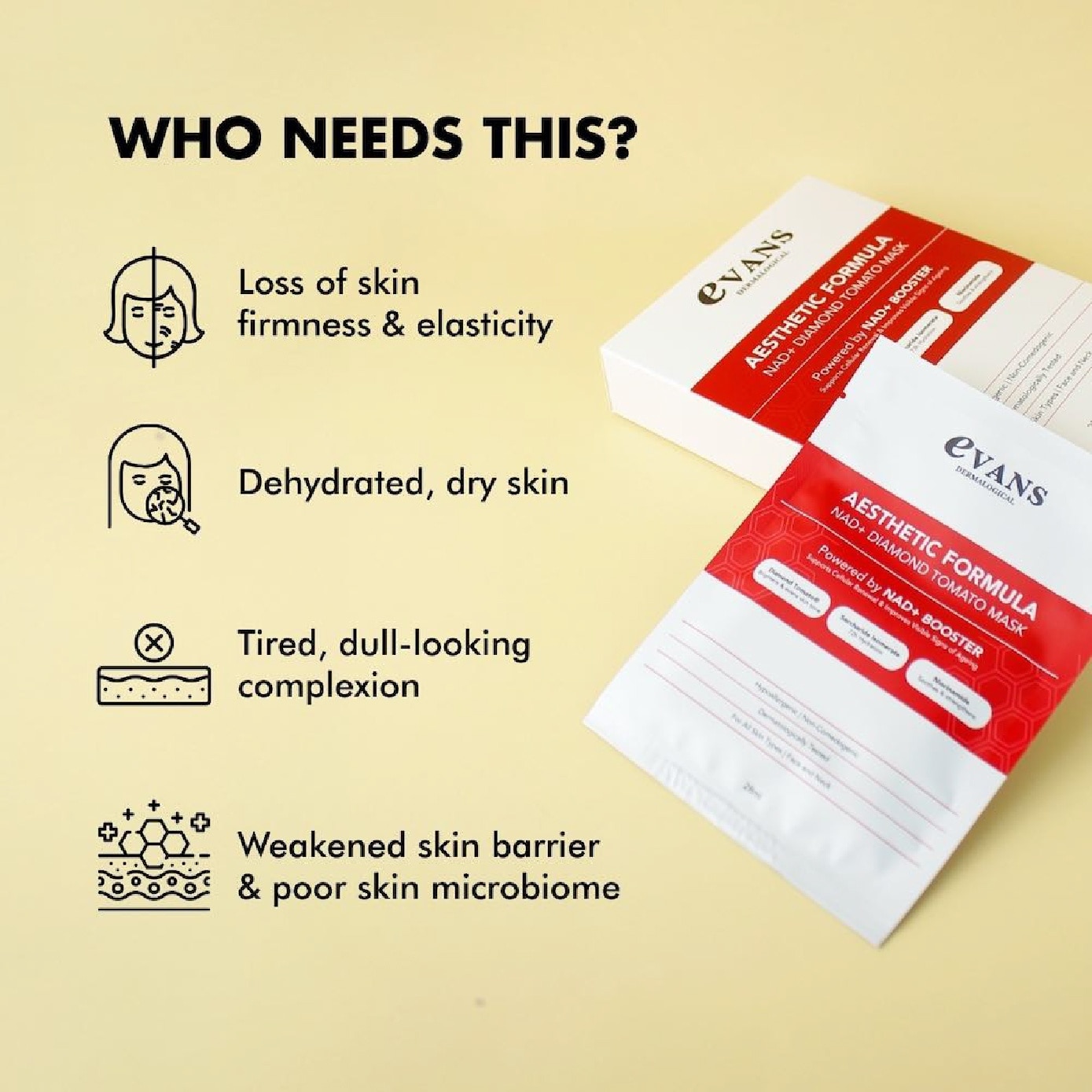 Dermalogical Aesthetic Formula NAD+ Diamond Tomato Sheet Mask 3s