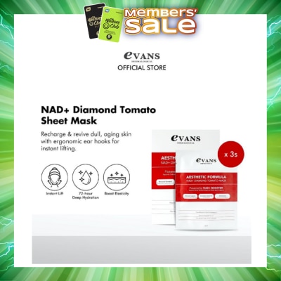 EVANS - Dermalogical Aesthetic Formula NAD+ Diamond Tomato Sheet Mask 3s