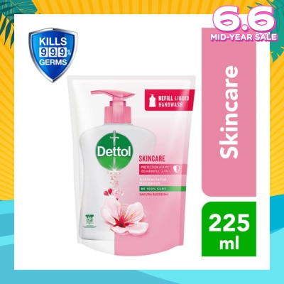 DETTOL Anti-Bacterial Liquid Hand Wash Refill Skincare (Kills 99.9% Germs) 225ml