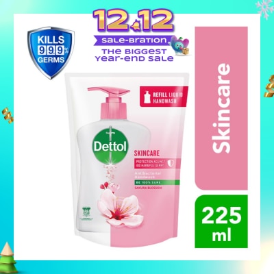 DETTOL Anti-Bacterial Liquid Hand Wash Refill Skincare (Kills 99.9% Germs) 225ml