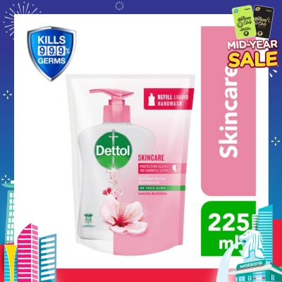 DETTOL Anti-Bacterial Liquid Hand Wash Refill Skincare (Kills 99.9% Germs) 225ml
