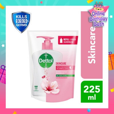DETTOL Anti-Bacterial Liquid Hand Wash Refill Skincare (Kills 99.9% Germs) 225ml
