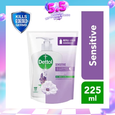DETTOL - Anti-Bacterial Liquid Hand Wash Refill Sensitive (Kills 99.9% Germs) 225ml