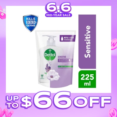 DETTOL - Anti-Bacterial Liquid Hand Wash Refill Sensitive (Kills 99.9% Germs) 225ml