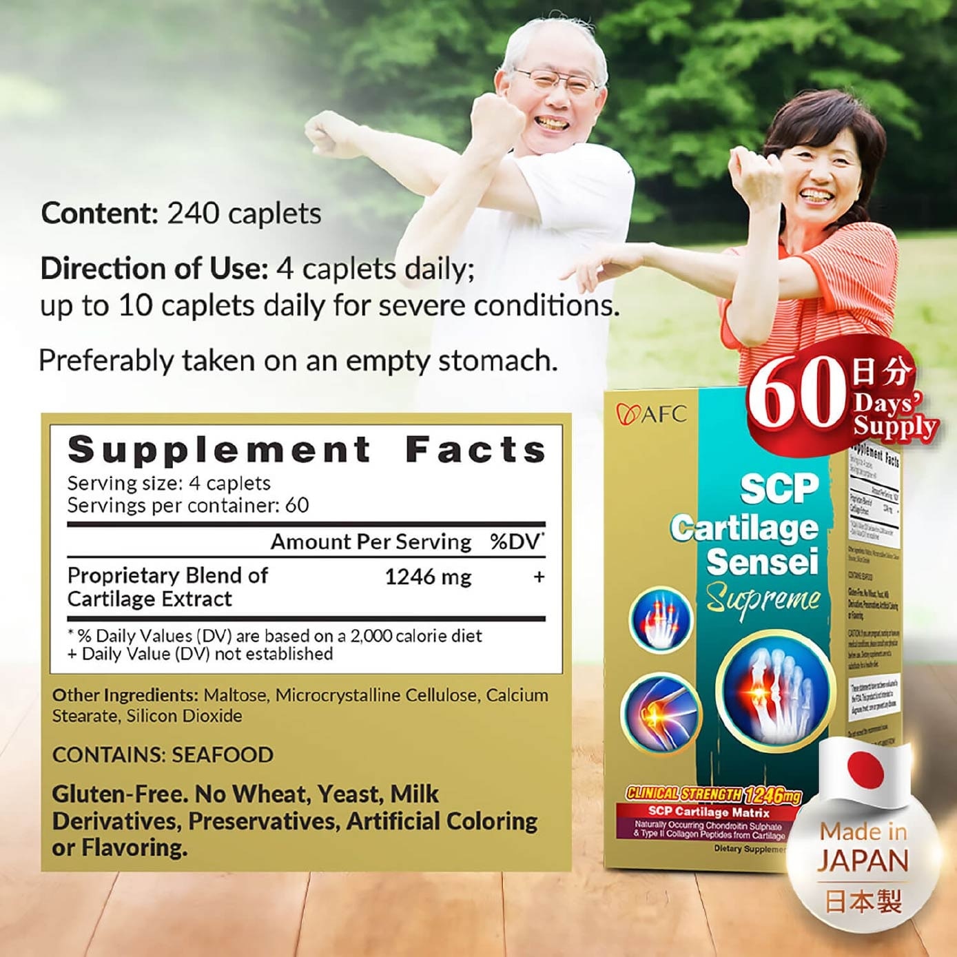 SCP Cartilage Sensei Chondriotin + Type II Collagen Tablet (Cartilage Small Joint & Uric Acid Support) 240s