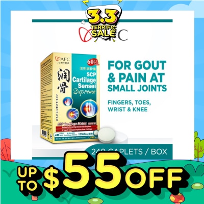 AFC JAPAN SCP Cartilage Sensei Supreme Dietary Supplement tablet (For Swollen & Stiff Small Joint, Knee, Wrist, Creaking Bone & Finger Pain, Healthy Uric Acid Level for Gout) 240s