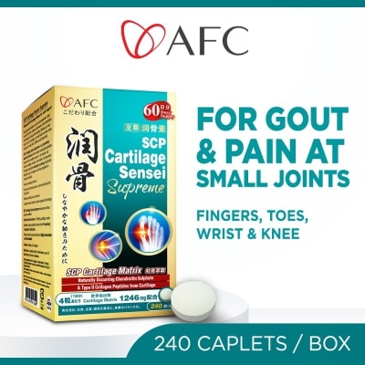 AFC JAPAN SCP Cartilage Sensei Supreme Dietary Supplement tablet (For Swollen & Stiff Small Joint, Knee, Wrist, Creaking Bone & Finger Pain, Healthy Uric Acid Level for Gout) 240s