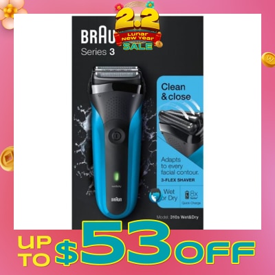 BRAUN Series 3 310s Rechargeable Wet & Dry Electric Shaver 1 Piece
