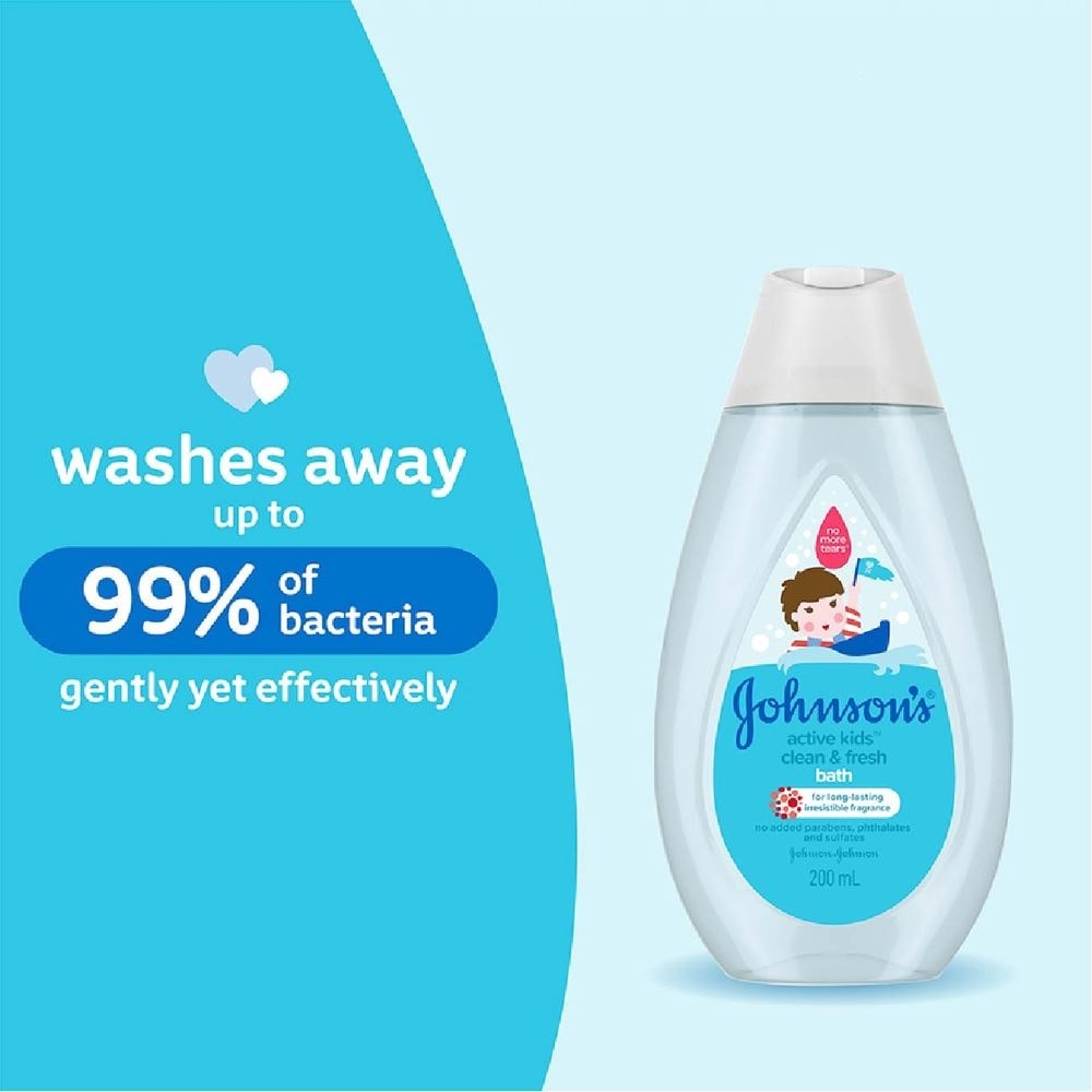 Johnson's Active Kids Clean & Fresh Bath 200ml (With Green Tea Extracts)