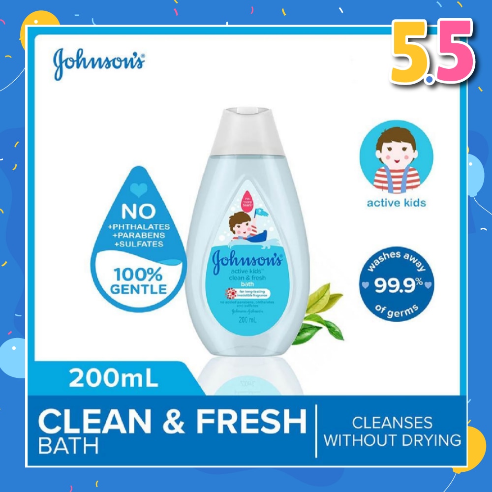 Johnson's Active Kids Clean & Fresh Bath 200ml (With Green Tea Extracts)