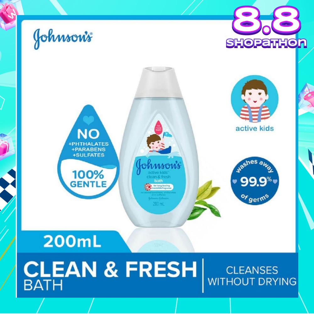 Johnson's Active Kids Clean & Fresh Bath 200ml (With Green Tea Extracts)