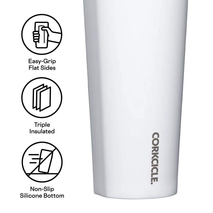 Cold Cup Insulated Tumbler With Straw (Gloss White) 700ml