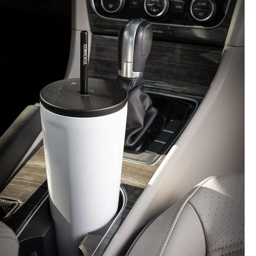 Cold Cup Insulated Tumbler With Straw (Gloss White) 700ml