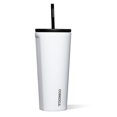 CORKCICLE - Cold Cup Insulated Tumbler With Straw (Gloss White) 700ml