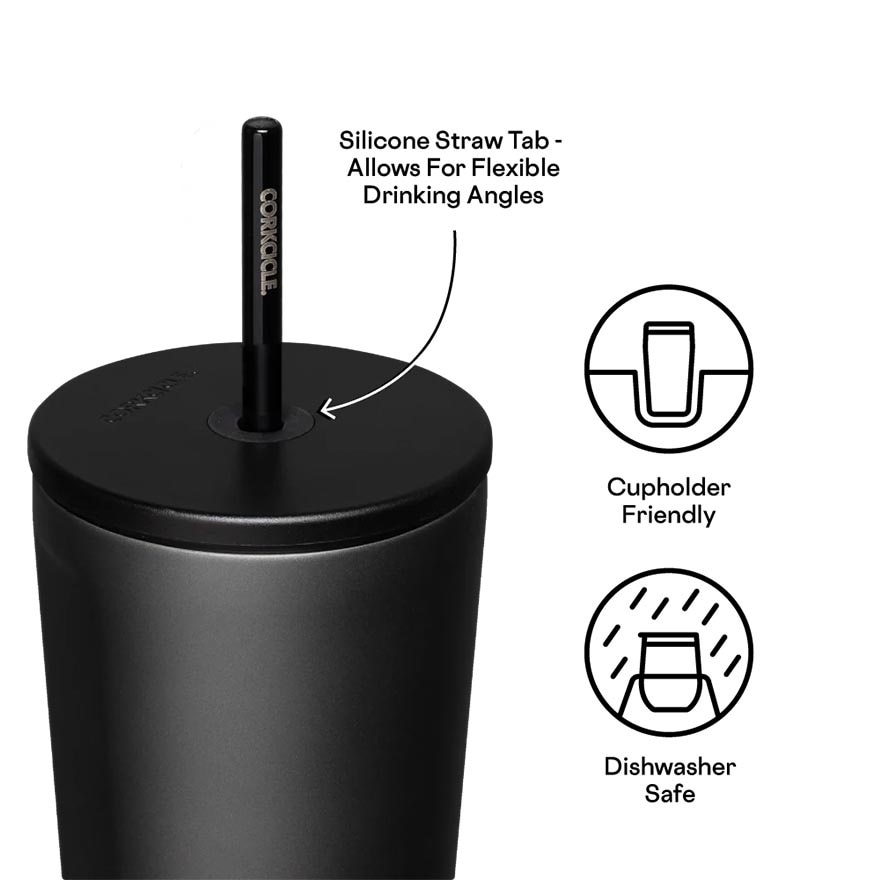 Cold Cup Insulated Tumbler With Straw (Ceramic State) 700ml