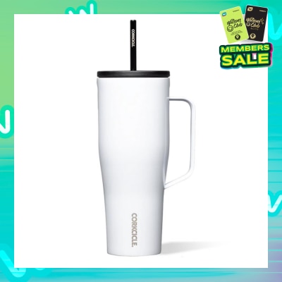 CORKCICLE Cold Cup XL Insulated Tumbler With Handle & Straw (Gloss White) 880ml