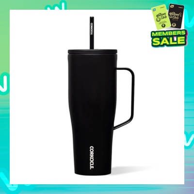 CORKCICLE Cold Cup XL Insulated Tumbler With Handle & Straw (Matte Black) 880ml