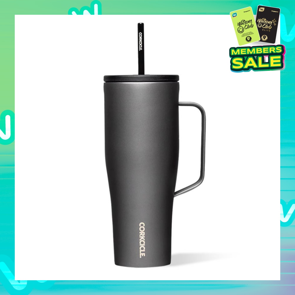 Cold Cup XL Insulated Tumbler With Handle & Straw (Ceramic Slate) 880ml