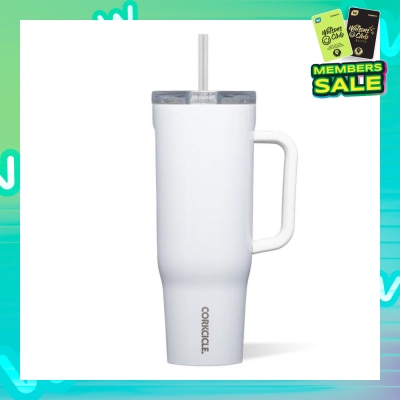 CORKCICLE Cruiser Insulated Tumbler With Handle & Straw (Gloss White) 1.2L